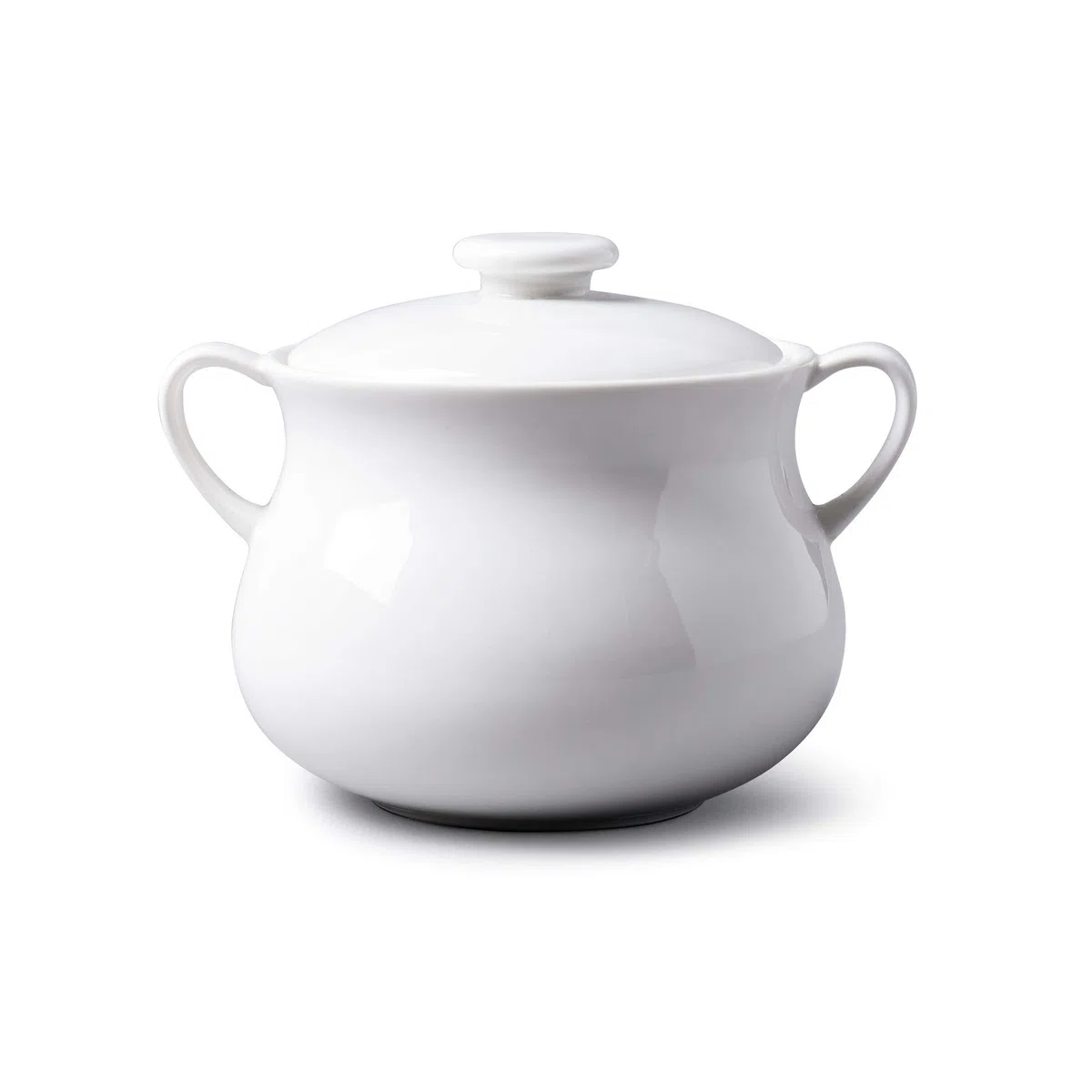 WM Bartleet & Sons 1750 T411 - Cuenco individual de porcelana tradicional con tapa para sopa y guiso de cebolla francesa con asas, 500 ml, color blanco