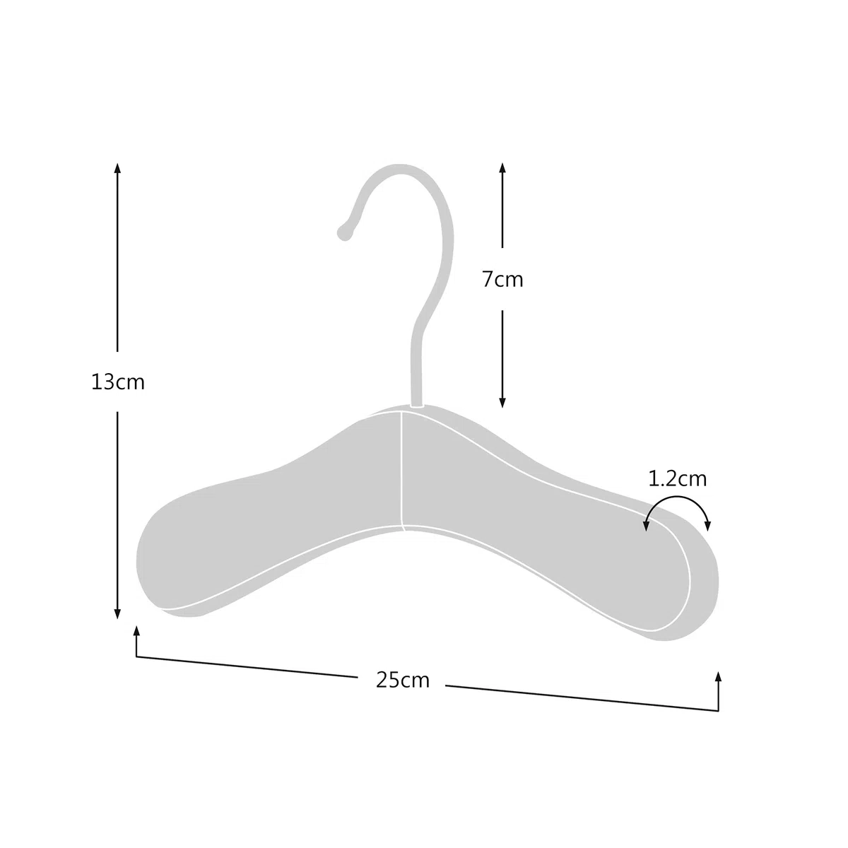 Hangerworld - Perchas de 25cm para Niños y Bebés. Madera Blanca 12 Unidades