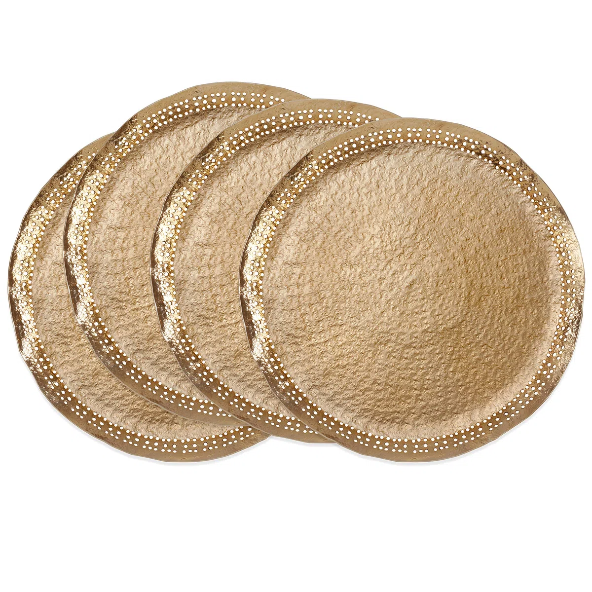 SARO LIFESTYLE CH126.GL14R Éclairer Collection - Juego de 4 placas de carga perforadas, 100% aluminio, color dorado