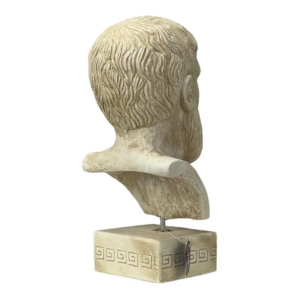 Escultura de cabeza de busto de filósofo ateniense griego de Platón, piedra fundida